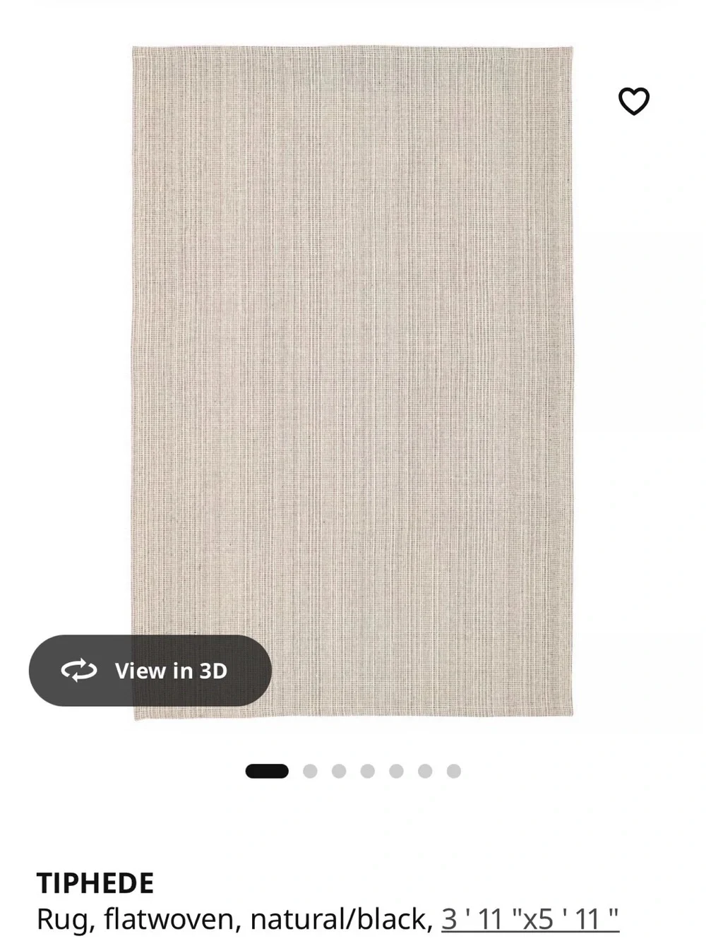 IKEA 3.11x5.11' Natural Beige Woven Rug